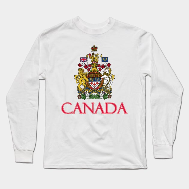 Canada - Coat of Arms Design Long Sleeve T-Shirt by Naves